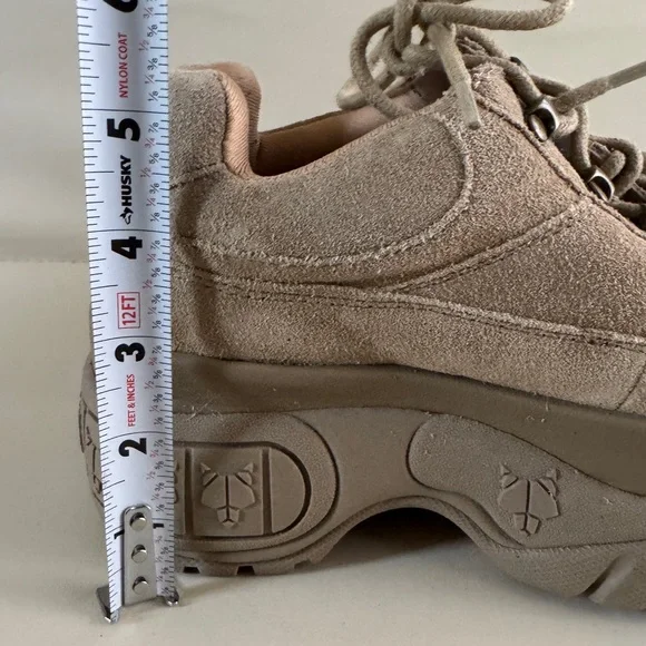 Naked Wolfe Sporty Platform Sneakers Taupe Suede Y2K Chunky Minimalist 90s - Picture 13 of 13